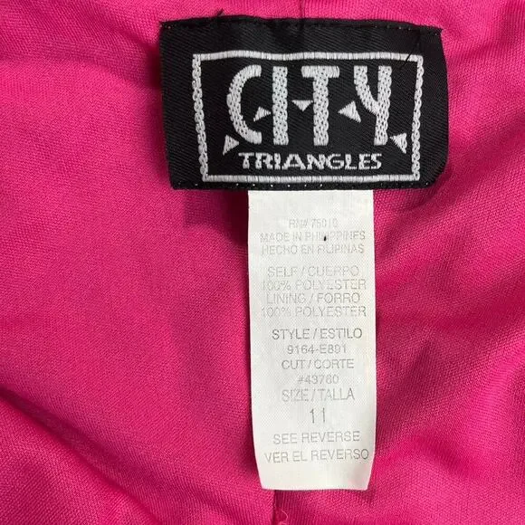 VTG City Triangles Slip Dress 90s Y2K Pink Floral Midi Ruffle Trim Fairy Sz 11 - Picture 6 of 14